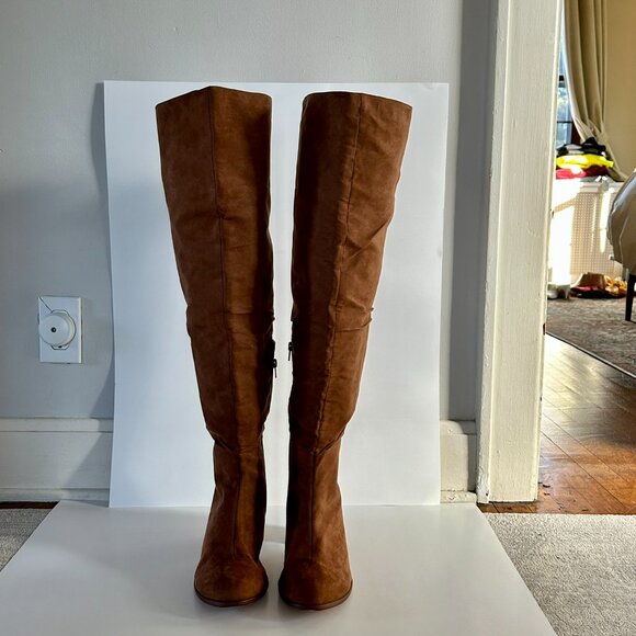Eloquii Over-the-Knee Boots in Chestnut Size 10W - Picture 2 of 9